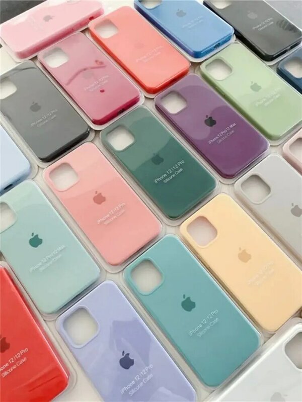 Capas de silicone originais para Apple iPhone, capas oficiais para iPhone 13, 11, 14, 15, 12 Pro Max, 13, 11, 15, 12 Pro, 7, 8, SE, 2020
