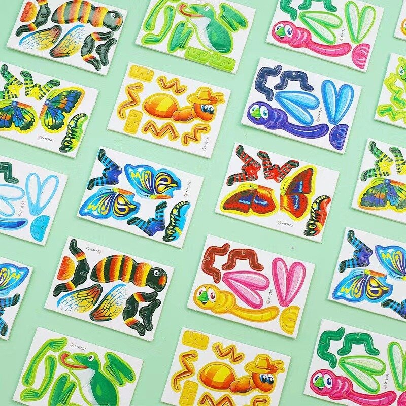 Mini Insect Papier Puzzel Educatief Speelgoed Kinderen Creatieve Insect Puzzel Diy Handgemaakte Puzzel Speelgoed Oefenen Hands-On Vaardigheden