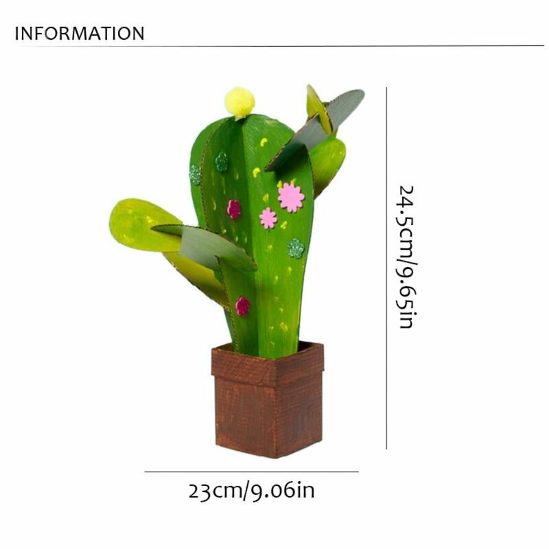 Kaktus Kunst Malerei Spielzeug pädagogisches Papier 3d Puzzle-Karte handgemachte DIY Kunst handwerk Spielzeug Kindergarten