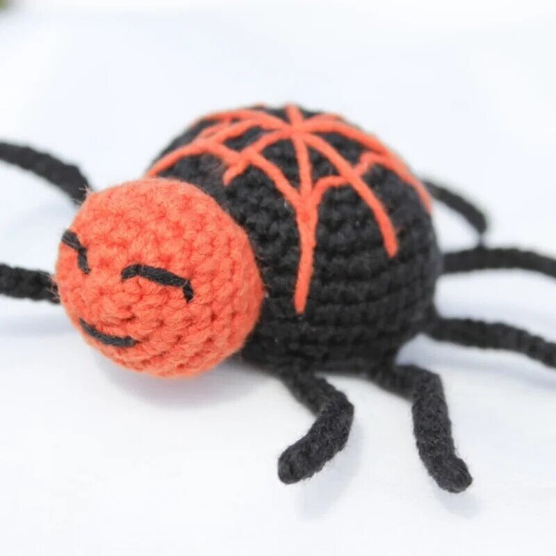 Halloween Crochet Creative Eyes Car Mirror Hanging Accessories, Scary Spider, Animal Charm, Car Decor, Crochet Gift
