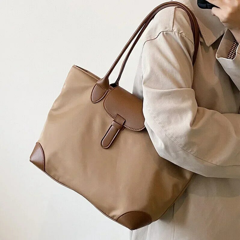 حقيبة حمل بسعة كبيرة للنساء ، حقيبة يد كاجوال ، قماش مصمم ، جودة عالية ، حقيبة كتف نسائية ، BBA166