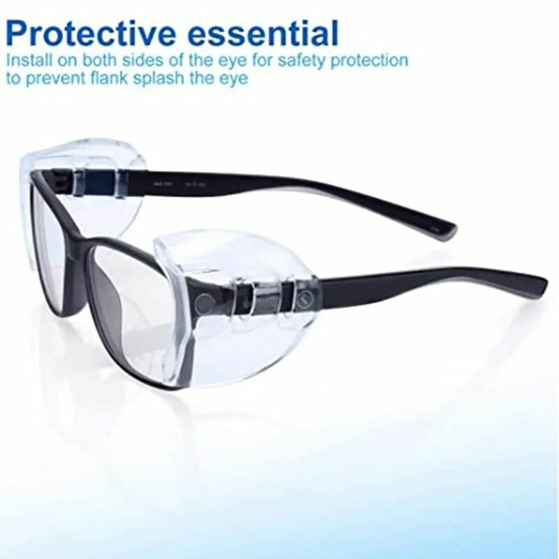 Protectores transparentes flexibles para los ojos, protectores universales antiniebla para los ojos, protectores laterales para Miopía
