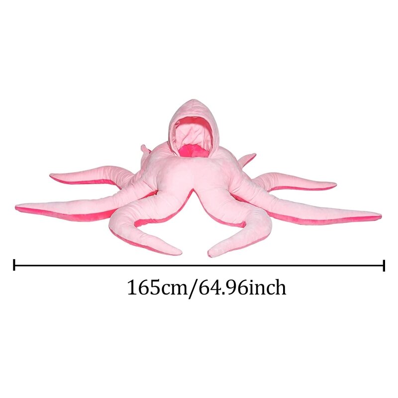 Rosa dos desenhos animados polvo pelúcia boneca fofinho sono travesseiro acessórios do aquário novidade vestido não-deform brinquedo de pelúcia foto adereços