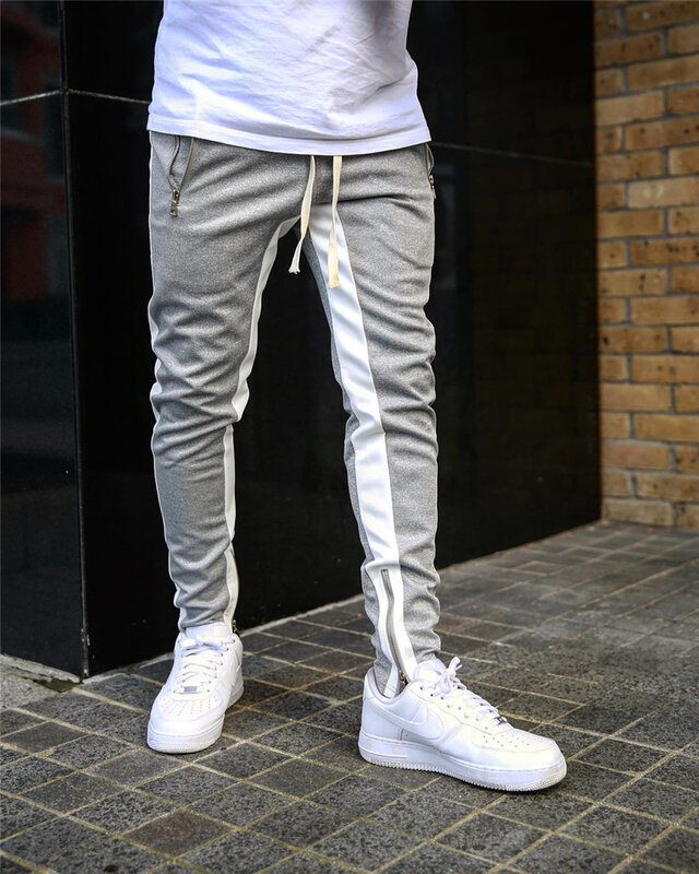New Mens Casual Fashion Pants Sportswear Skinny Male Trousers Gyms Tracksuits Bottoms Hip Hop Streetwear Joggers Sweatpants K101