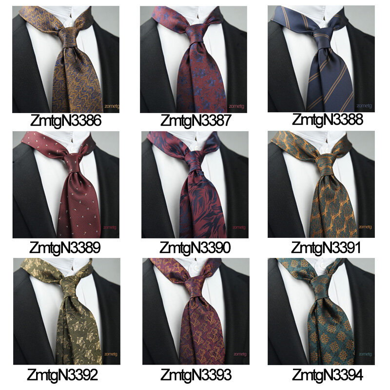 Zometg-corbatas estampadas para hombre, corbata de cuello, corbatas de negocios, corbata de boda, moda, 8cm