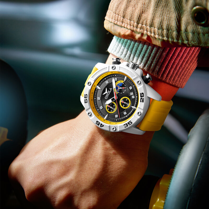 ONOLA New Fashion Casual Men's Watch Multi functional Fluorescent Tape Waterproof Quartz Military Watch Men's Clock High Quality