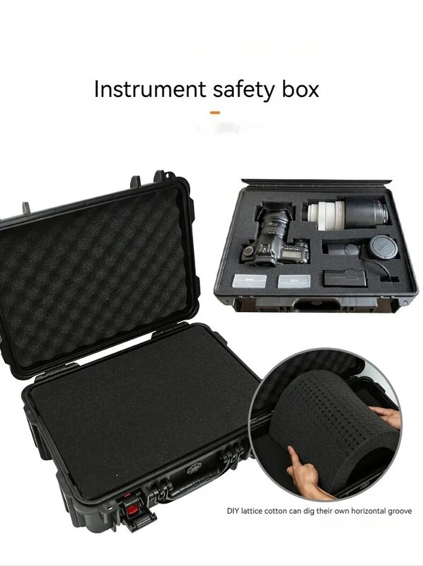 Caja de protección de seguridad portátil para instrumentos de precisión, Material de Pp engrosado, incluye Caja de Herramientas multifuncional de algodón Universal