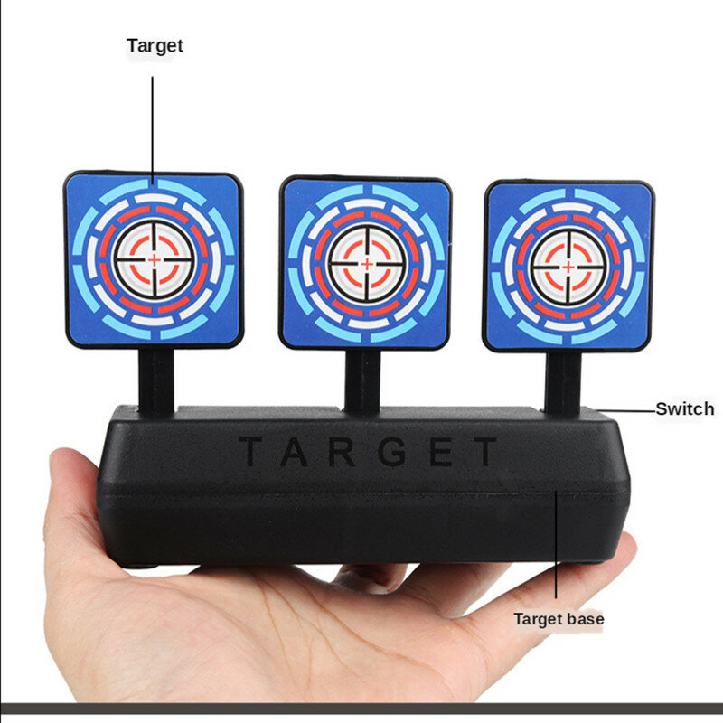 Mini auto-reset alvos elétricos crianças gel eva suave bola de água pistola rifle blaster tiro acessórios para nerf meninos brinquedos presente