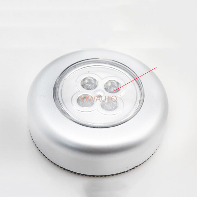 LED Wireless Stick-On Tap Light ไร้สาย Touch โคมไฟกลางแจ้งสำหรับตู้เสื้อผ้าห้องเก็บรถ (Batteris ไม่รวม)