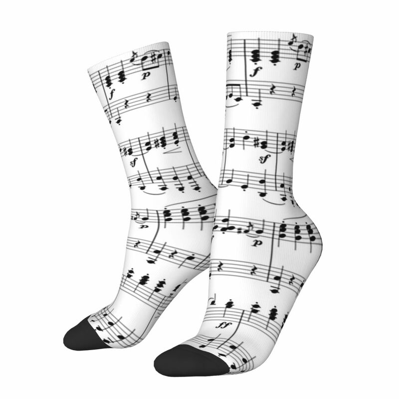 Unisex Harajuku Sweat Absorbing Music Socks, Meias longas para toda a temporada, Acessórios para presentes