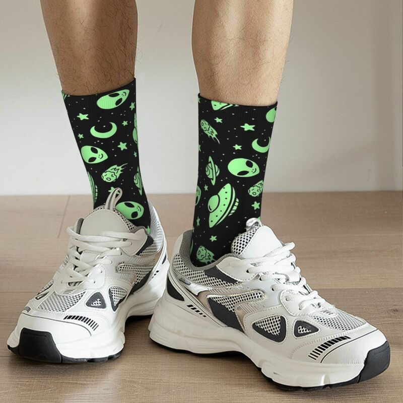 ถุงเท้าบาสเก็ตบอลสำหรับผู้ชายและผู้หญิงถุงเท้าลายมนุษย์ต่างดาวสำหรับฤดูหนาวอบอุ่น