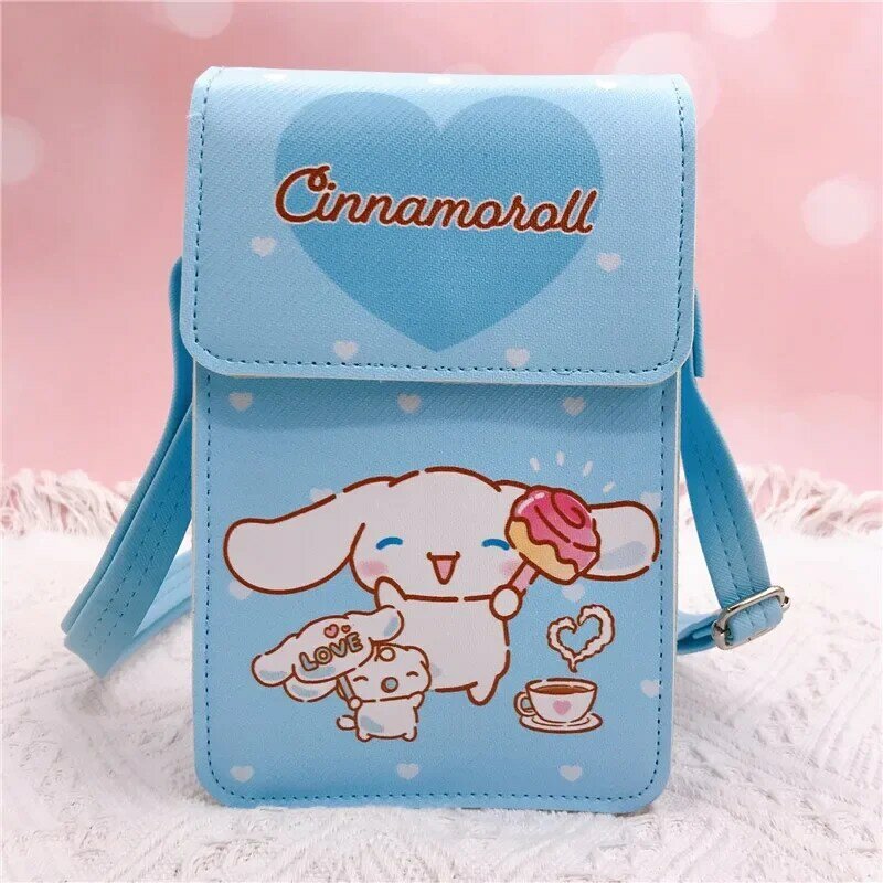 Sanrio Anime Messenger Bag para Mulheres, Bolsas de Ombro, Mini Coin Purse, Meninas, Armazenamento Portátil, Telefone Móvel, Original,