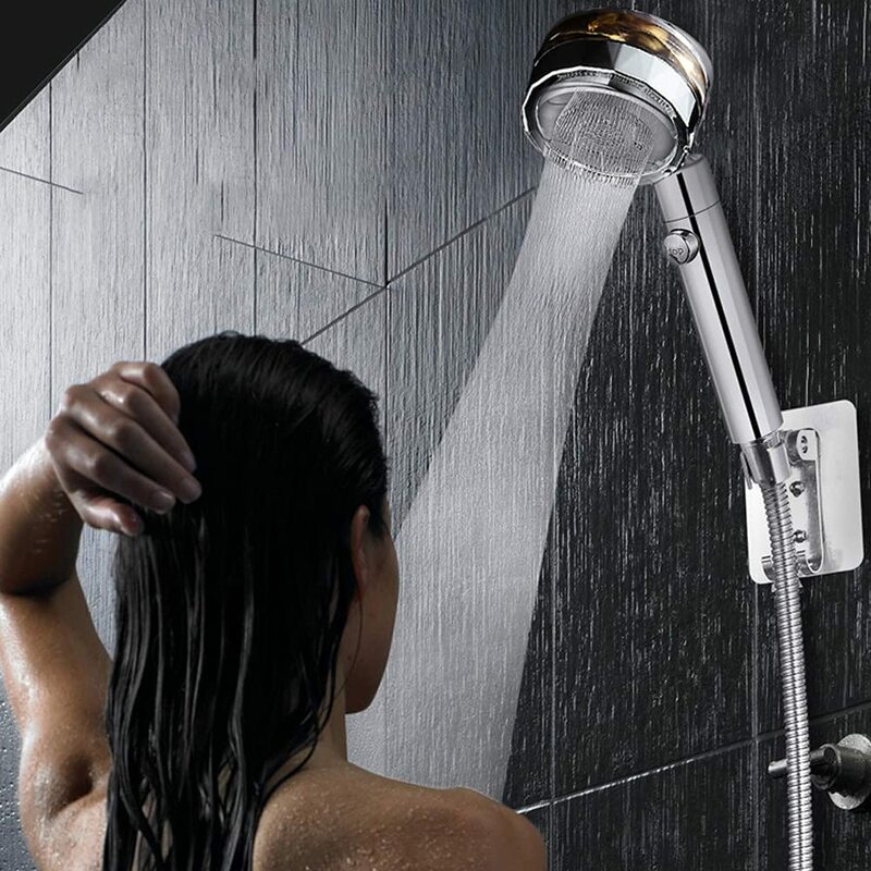 2023シャワーヘッド節水流量360度回転と小型ファンabs雨高圧スプレーノズル浴室付属品