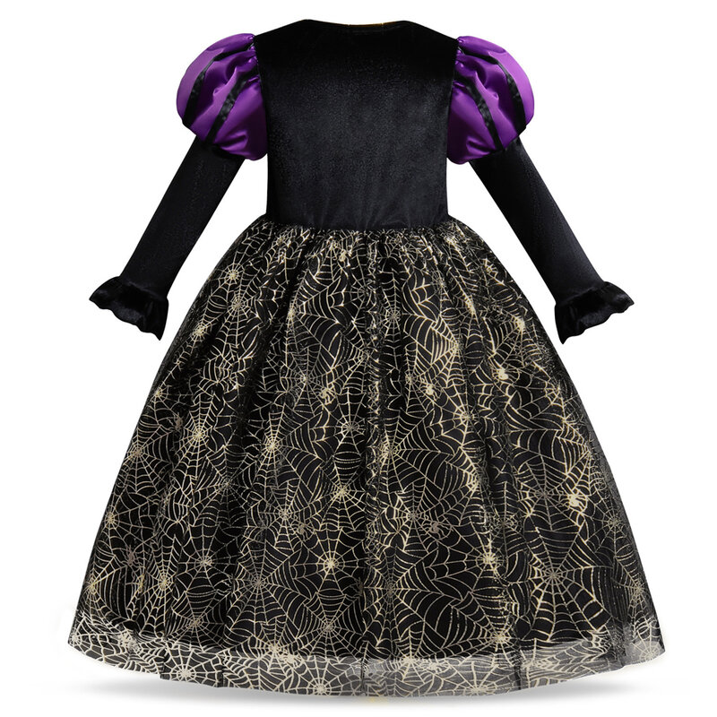 Disfraz de bruja negra para niños, traje de fiesta temática de Halloween, Carnaval, Princesa, reina malvada, juego de rol, vestido de Graduación