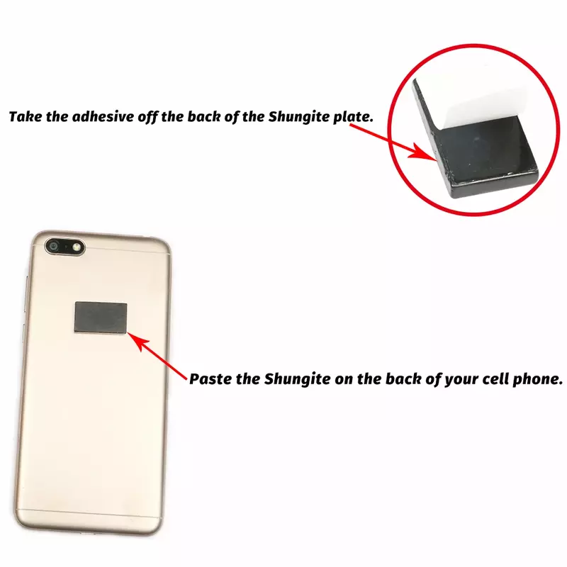 Mineraali 2/3 buah pelat stiker telepon Shungite hitam alami 25mm persegi bulat ponsel antiradiasi perlindungan liontin batu