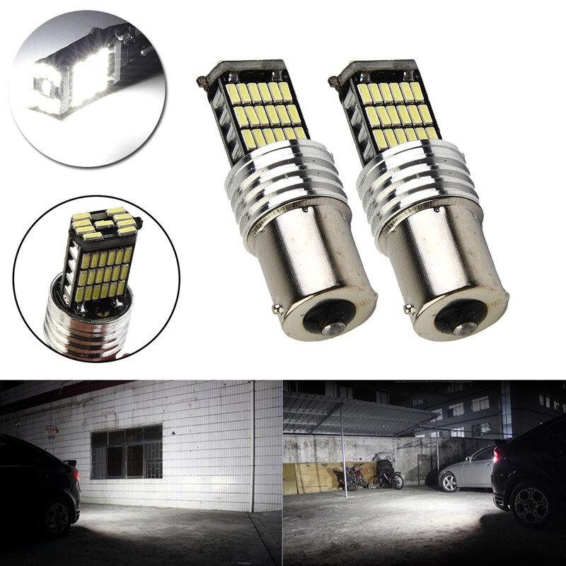 مصباح ليد لفرامل عكس السيارة ، مصابيح متعددة الاستخدامات ، فعال ومقاوم للماء ، إشارة انعطاف ، P21W ، BA15S ، 2