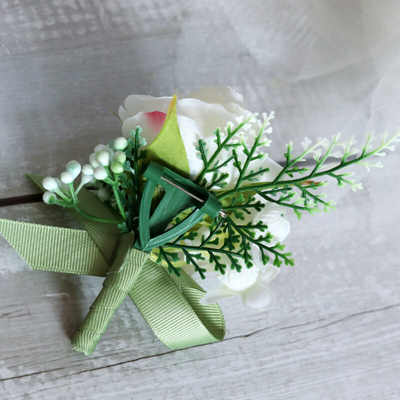 Креативный Свадебный корсаж, Свадебный лацкан жениха и невесты, цветовая гамма Morandi, корейский стиль, имитация розы корсаж, оптовая продажа