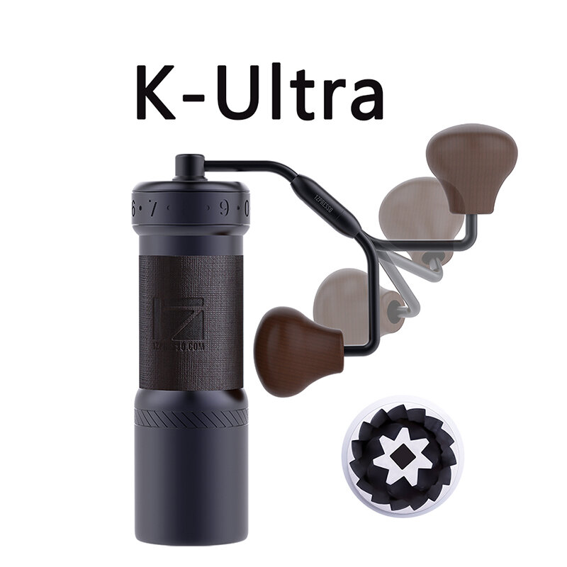 1zpresso Kultra-molinillo de café manual portátil, rebabas de acero inoxidable 304 ajustables, rebaba especial de 7 núcleos