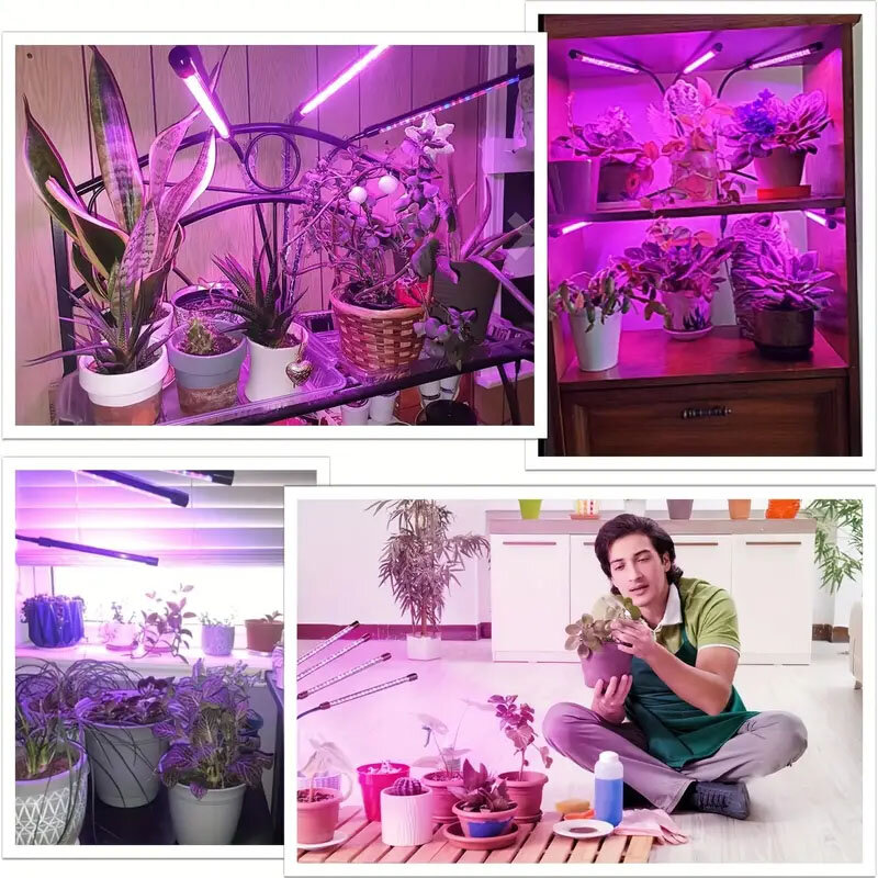 หลอดไฟ Grow LED แบบ USB สำหรับสวนแสงสว่างในร่มโคมไฟ Grow จับเวลา3/9/12H หรี่แสงได้9ดวงสำหรับต้นกล้าพืชอวบน้ำ