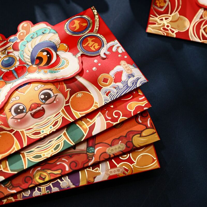 Paquet de sac d'argent motif dragon, sac porte-bonheur, poche rouge, cadeaux de fête de convocation, cadeaux du Nouvel An 2024, ensemble de 4 pièces