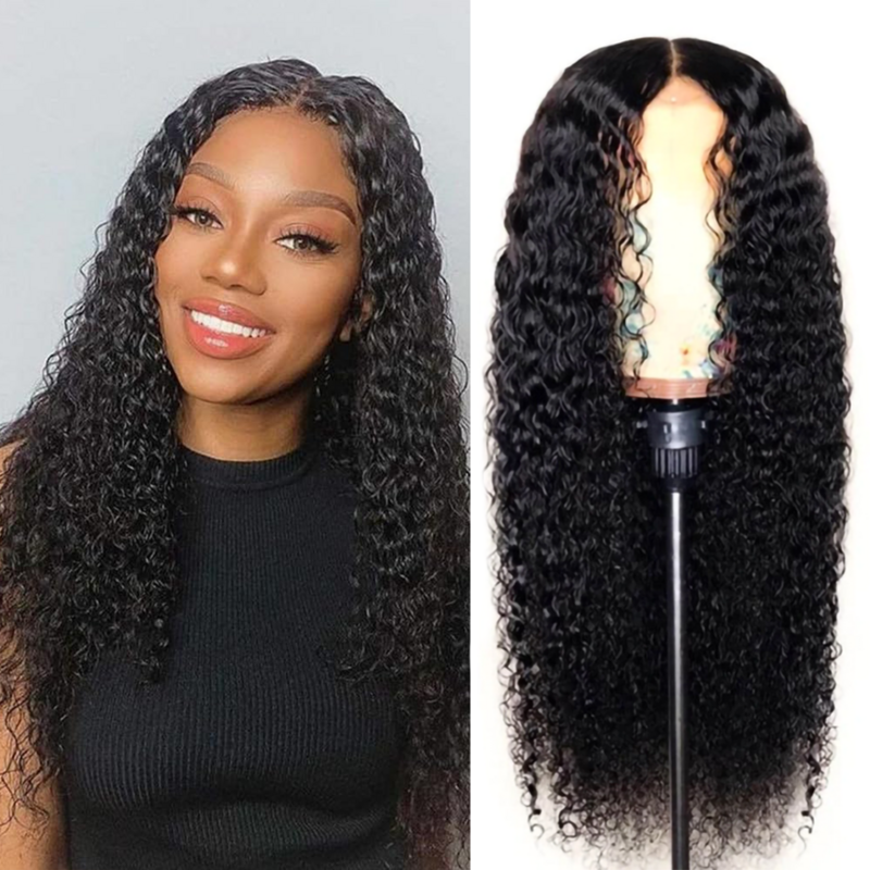 16-30 Inch Corn Perm Long Curly Synthetic Wig Small African Wig, HD Natural Color Black Women's Curly Wig Valentine's Day Wig