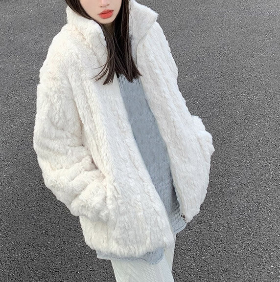 Abbigliamento donna cappotto di pelliccia sintetica in pelliccia di coniglio addensato inverno nuovo 4.124