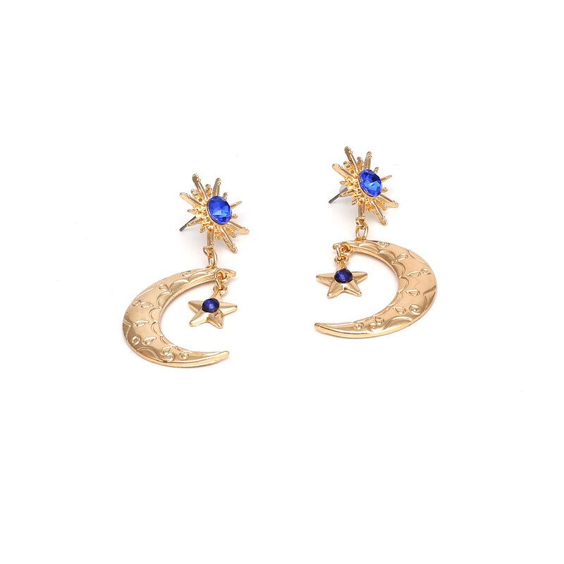 1~20PCS Classic Star Moon Chain Drop Earrings for Women Set Purple Zircon Earrings Wedding Engagement Earrings Jewelry Gift