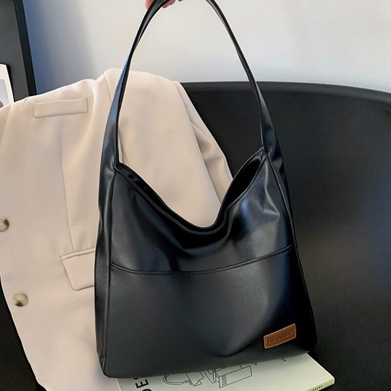 Универсальная женская сумка на плечо, однотонная модная сумочка через плечо, Женская Минималистичная сумка из искусственной кожи для работы, 3 цвета