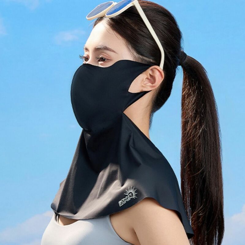 Однотонная маска на шею, тонкая эластичная Пылезащитная маска из вискозы, маска для лица с УФ-защитой, маска для лица для верховой езды