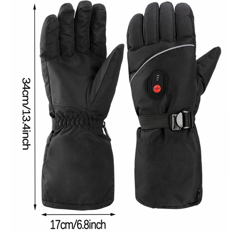 Rechargeable Touchscreen Heating Gloves Reflective Stripe Warming Mittens For Women Men