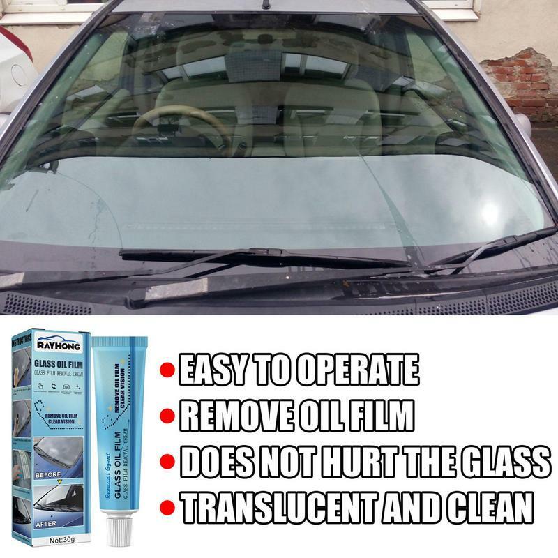 น้ำยาล้างฟิล์มกระจกรถยนต์30ก. แผ่นทำความสะอาดน้ำยาทำความสะอาดกระจกแปะกระจกหน้ารถยนต์ด้วยฟองน้ำและผ้าขนหนู
