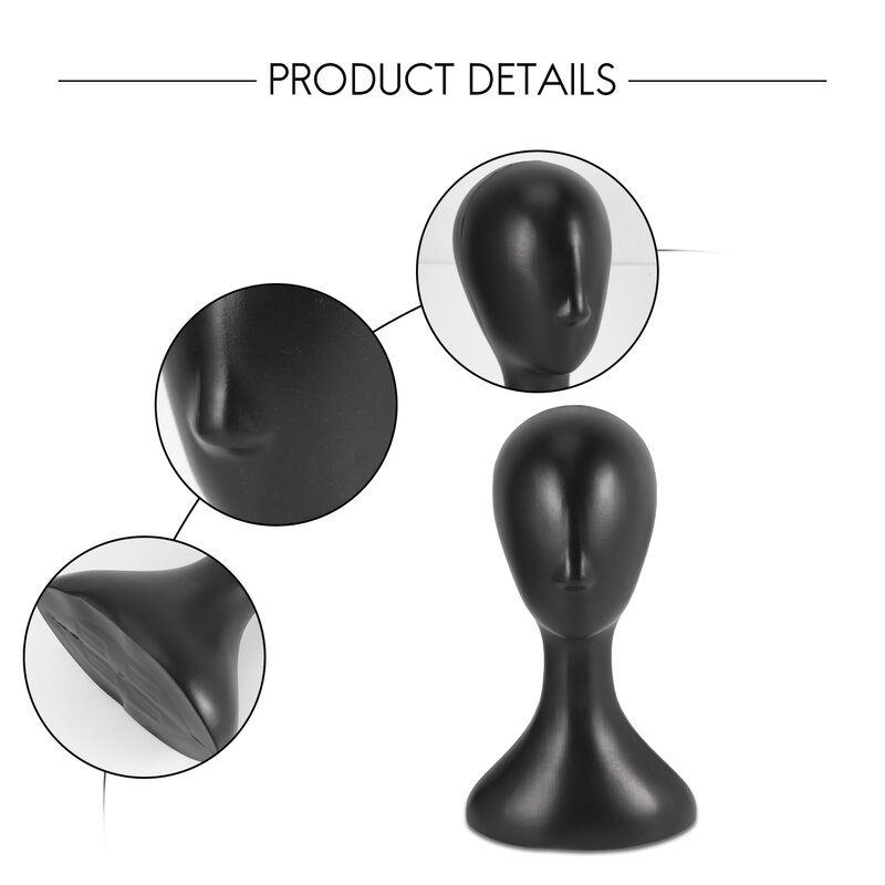 Dame hoher Plastik kopf Perücken kopf weiblicher Modell kopf schwarz