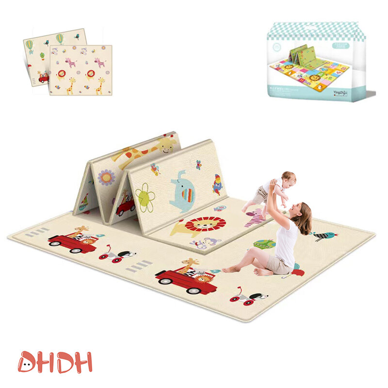 Double-sided Foldable Children Carpet Cartoon Baby Play Mat Educational Baby Activity Carpet Waterproof and Easy to Store