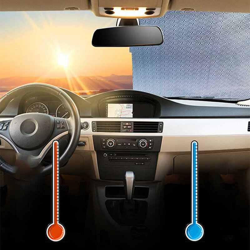 Pára-sol do carro verão protetor solar pára-sol do carro isolamento térmico automático retrátil ventosa design frente pára-sol