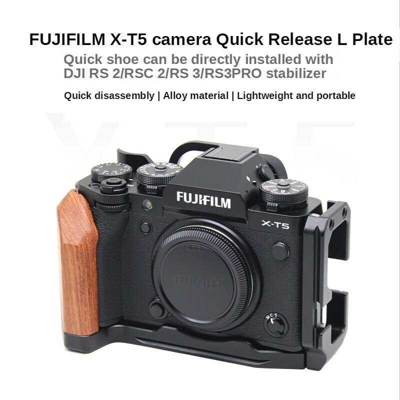 M-remote fuji film xt5 xt4 liberação rápida l suporte de placa aperto de mão para fuji xt5 grip câmera para arca swiss tripé cabeça