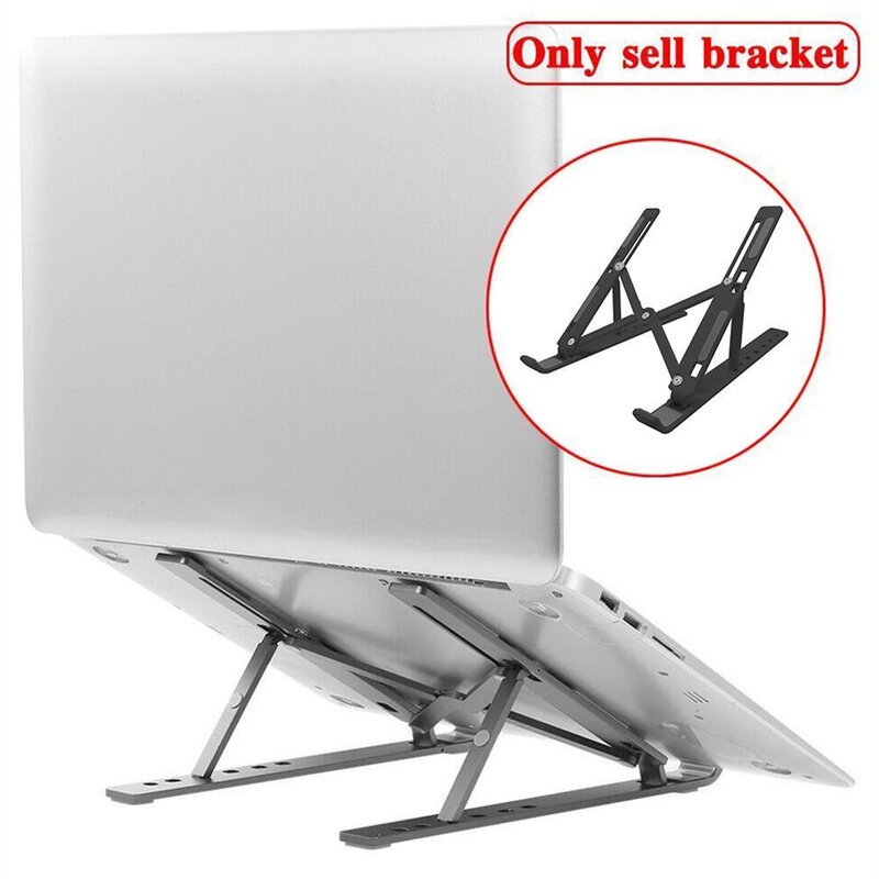 Rak Buku Penyangga Laptop Dapat Dilipat Aluminium Bracket Desktop untuk Mengangkat Macbook Air Ipad untuk Tempat Laptop Tablet Komputer