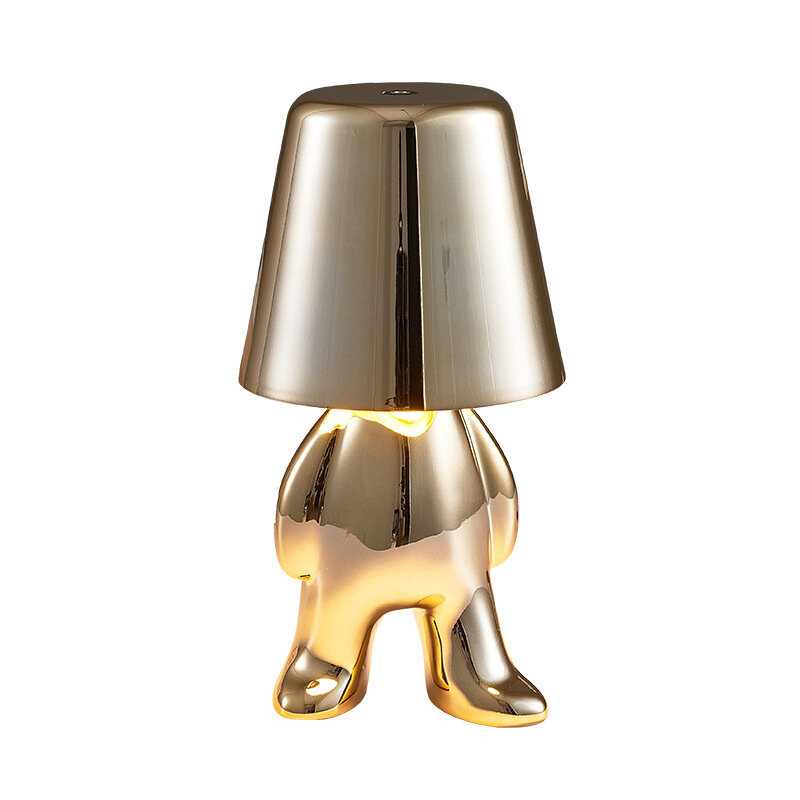 Thinker-Lámpara de estatuilla recargable por Usb, luz nocturna pequeña, ambiente táctil, decoración de mesita de noche para dormitorio