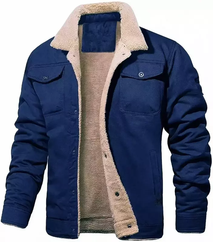 Jaqueta de pelúcia grossa e quente masculina, casacos grandes, jaquetas casuais mais grossas, outwear masculino, outono, inverno, roupas masculinas, 2022