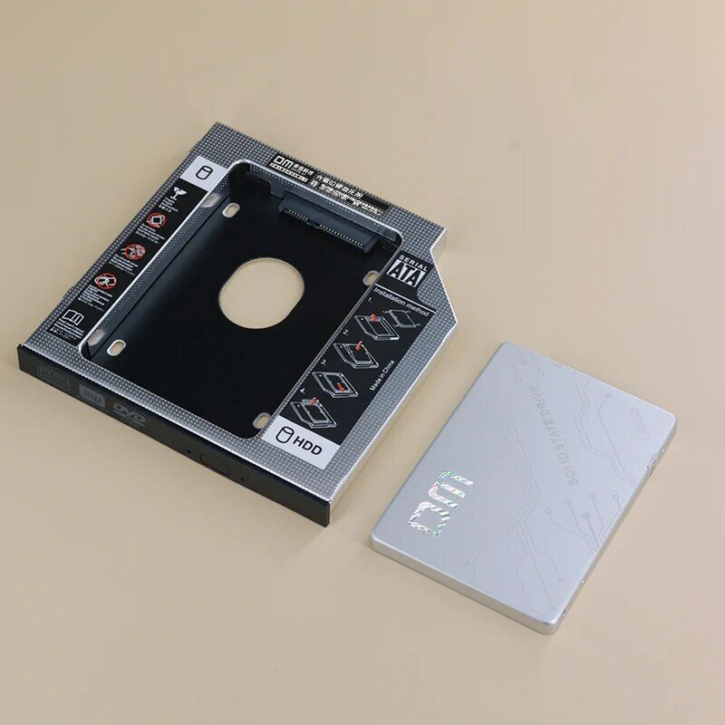 Caja de disco duro de aluminio para ordenador portátil, carcasa de disco duro, adaptador de DVD, 9,5 SSD, 2TB, para CD-ROM, DW95S, 3,0mm, Optibay SATA 2,5