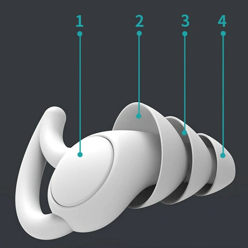 1/2/4PCS Soft Silicone Sleeping Ear Plugs Sound Insulation Ear Protection Anti-Noise Plug Sleep Noise Reduction Swim Waterproof