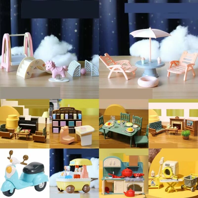 Hands-On Skills Girl Gifts Forest Family Kitchen Toy Table Dollhouse Accessories Small Model Furniture Miniature Play House Toy