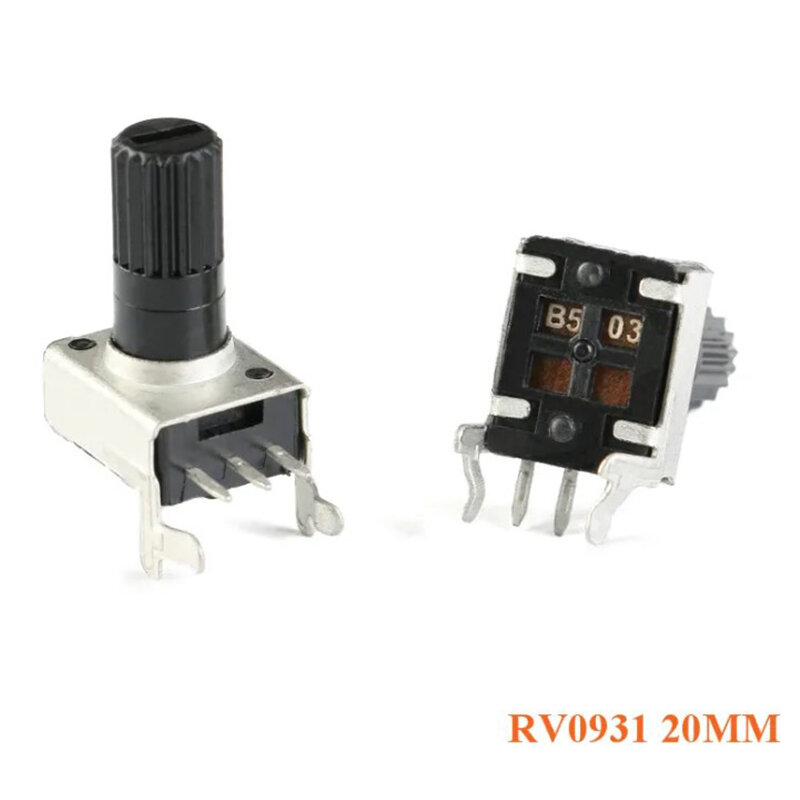 Potenciômetro RV0931 com alça ajustável lateral, eixo de 20mm, 1KB102, 5KB502, 10KB103, 50KB503, 100KB504, WH09 0931, 10 unidades