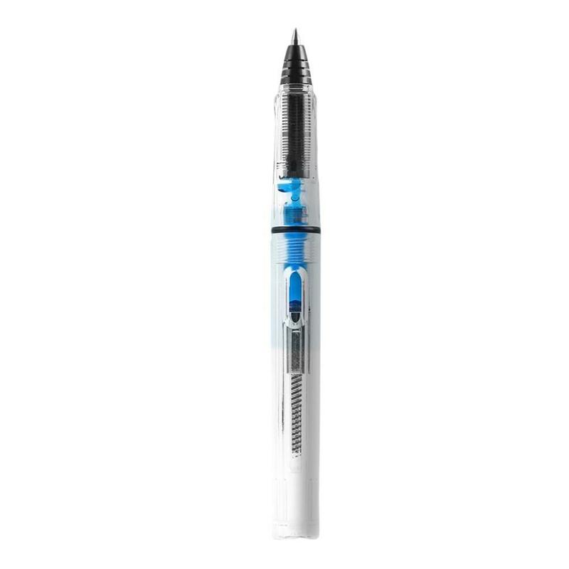 Stylo gel de type stylo plume à piston, stylo gel liquide blanc transparent, papeterie de calligraphie, tête d'école, goujon de balle, X9H1, 0.5mm, 0.38mm