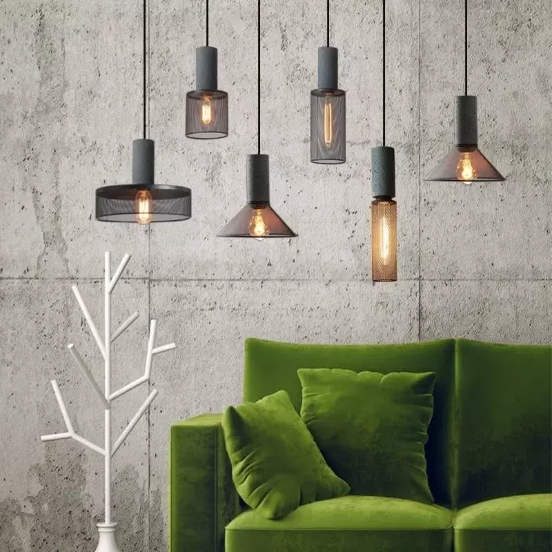 Lampu gantung kaca LED Nordic, lampu dekorasi Multi perlengkapan gantung ruang tamu kamar tidur pencahayaan Bar ruang makan