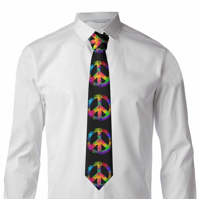 Corbata clásica de seda para hombre, corbatas para boda, fiesta, negocios, corbata para adultos, corbata para el cuello, símbolos Hippie casuales, corbata de lunares coloridos