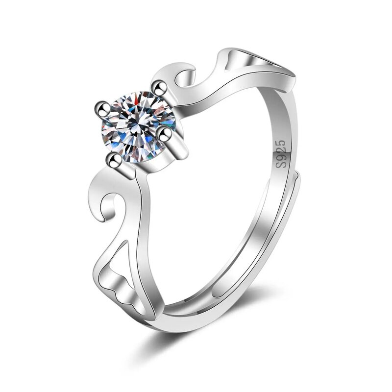Mode wanita 2023 Moissanite klasik enam cakar satu karat cincin hadiah dekorasi bisnis pernikahan