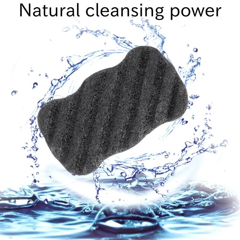 Konjac Sponge Set with Activated Bamboo Charcoal - Body & Facial Sponge Deep Cleansing Sponge for Skin Care