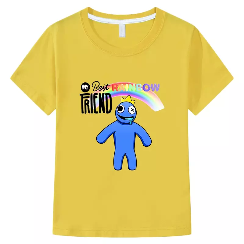 Rainbow Friends t-shirt per bambini 100% cotone maglietta estiva di alta qualità maglietta a maniche corte con stampa di cartoni animati divertenti ragazzi/ragazze