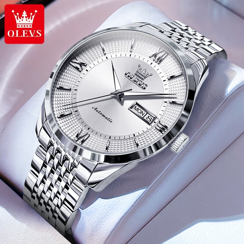 OLEVS Brand Men's Watches Japan Movement Automatic Waterproof Sapphire Crystal Mirror Luxury Brand Mechanical Men's Wristwatch