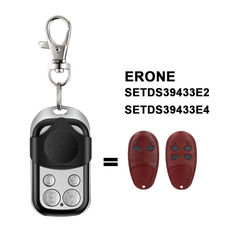 ERONE SETDS39433E2 SETDS39433E4 Garage Remote Control Erone 433.92MHz Fixed Code Gate Door Opener Keychain Transmitter